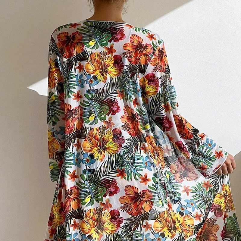 Sexy High Waisted Bikini 3 Pieces Floral Printed Swimsuit Size 3XL-S Women Bikini Set With Mesh Long-Sleeved Blouse Super SalesT260318