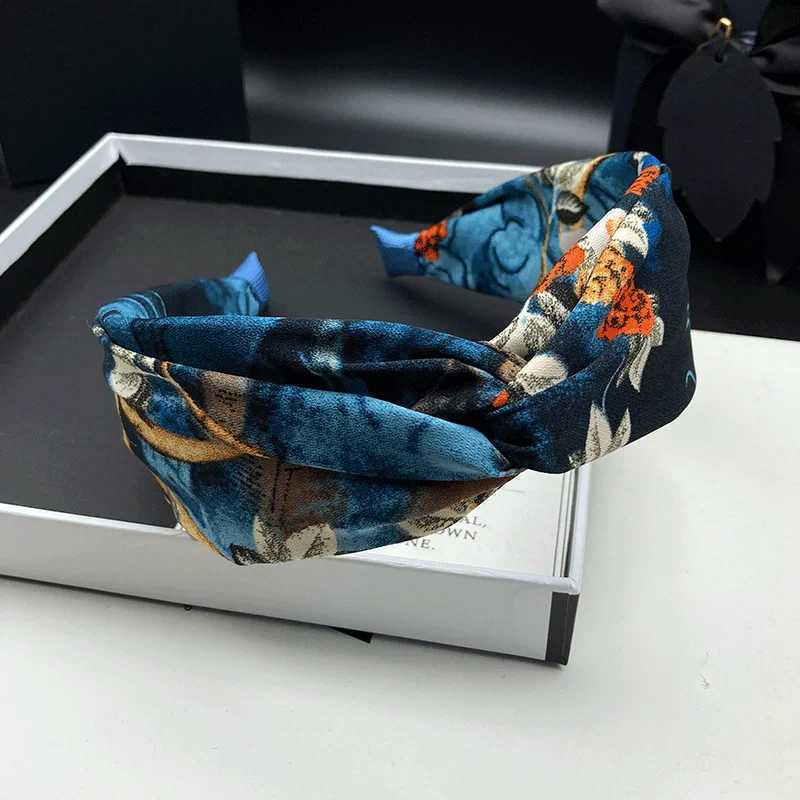 High end printed hair clip female adult fashion new style hair tie headband wide edge pressed hair wash headband H260319