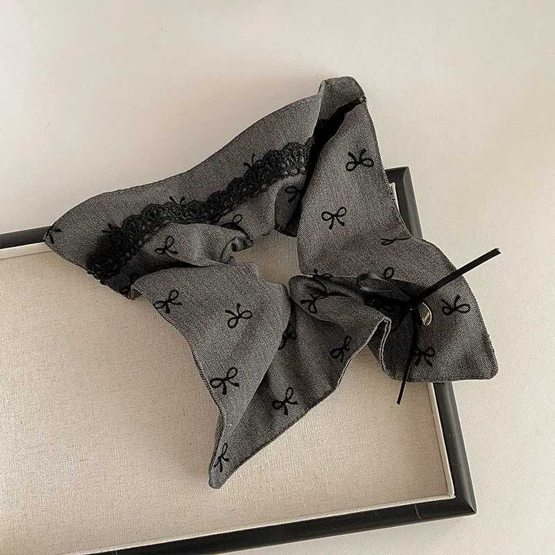 Bow Polka Dot Square Towel Large Intestine Hair Band High Sense Retro Headband Ball Head Rubber Band Hair Accessories Hair Band H260319