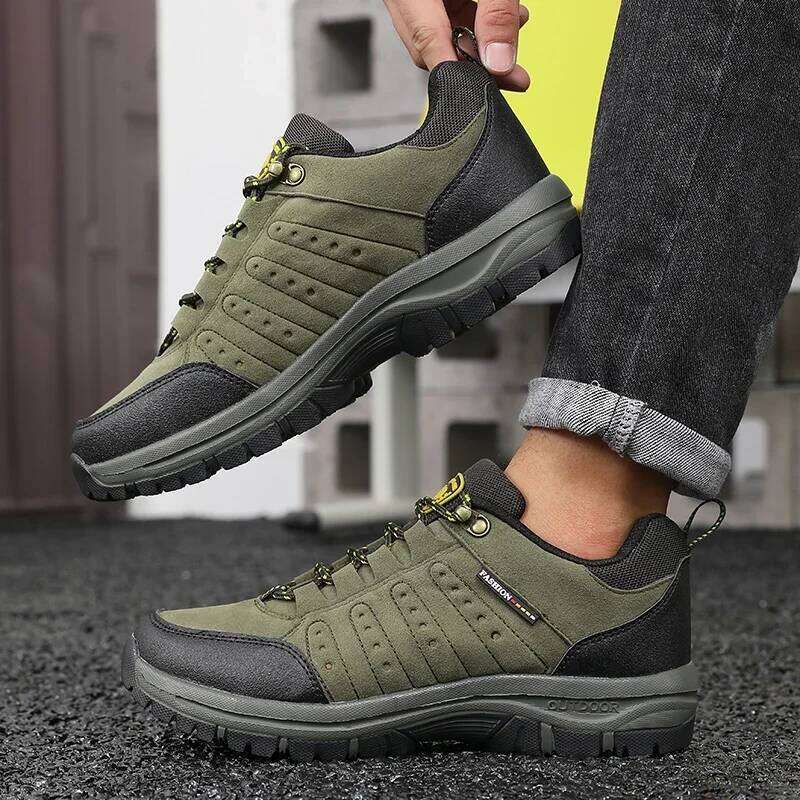 Men's Spring and Autumn New Ankle Outdoor Hiking Boots Sports Hombres Botas Anti Slip Work Low Cut Mountaineering Shoes