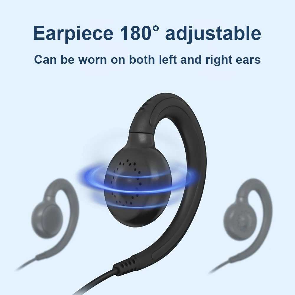 Baofeng Walkie Talkie Headset Mic K-Plug Wired Two Way Ham Radio Earphone EarHook Headphone For BF888S UV5R Walkie Talkie D260319