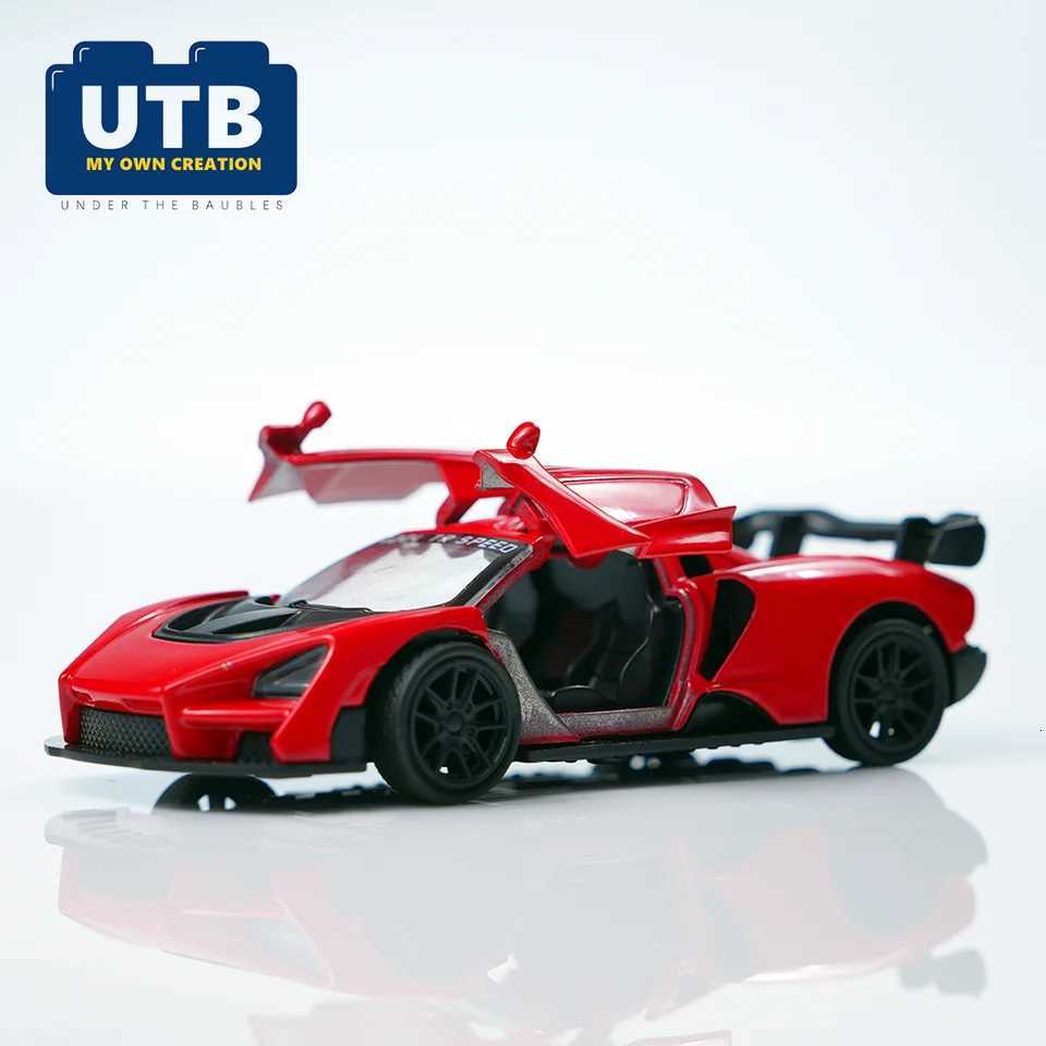 143 New Red Alloy Die-Cast Sports Pull-Back Racing Car Model Toy with Openable Doors Realistic Ornament Gift for Boys Birthday Christmas and Holidays 