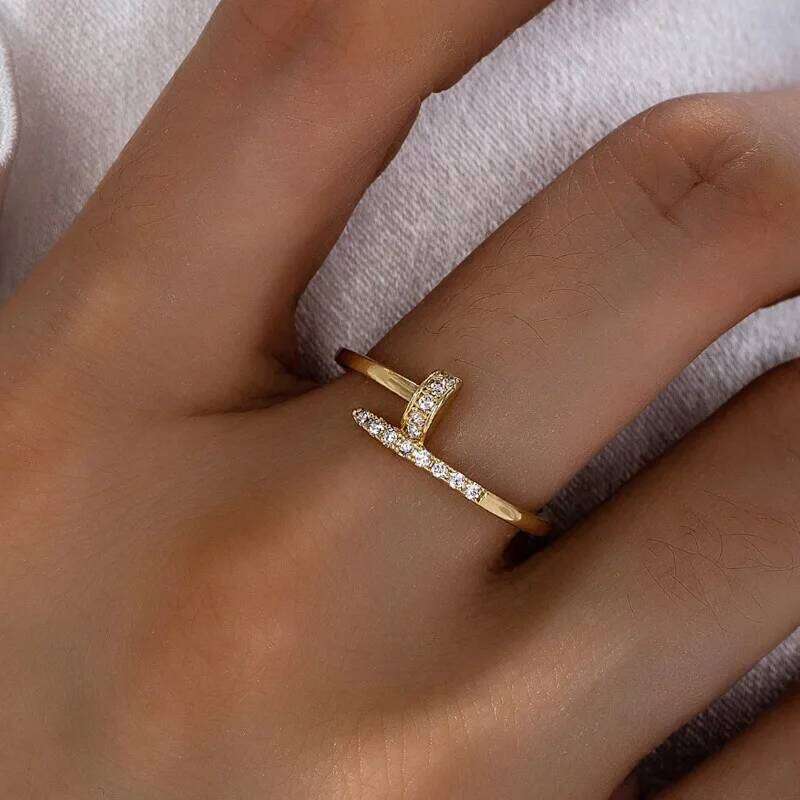 Jewelry Ring European and American open nail children's niche high-end ring personality cold wind rings
