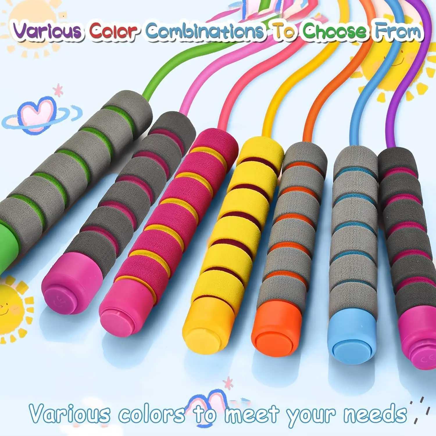 Adjustable Jump Rope for Kids and Adults with Soft Foam Handles for Outdoor Fitness Exercise M260319