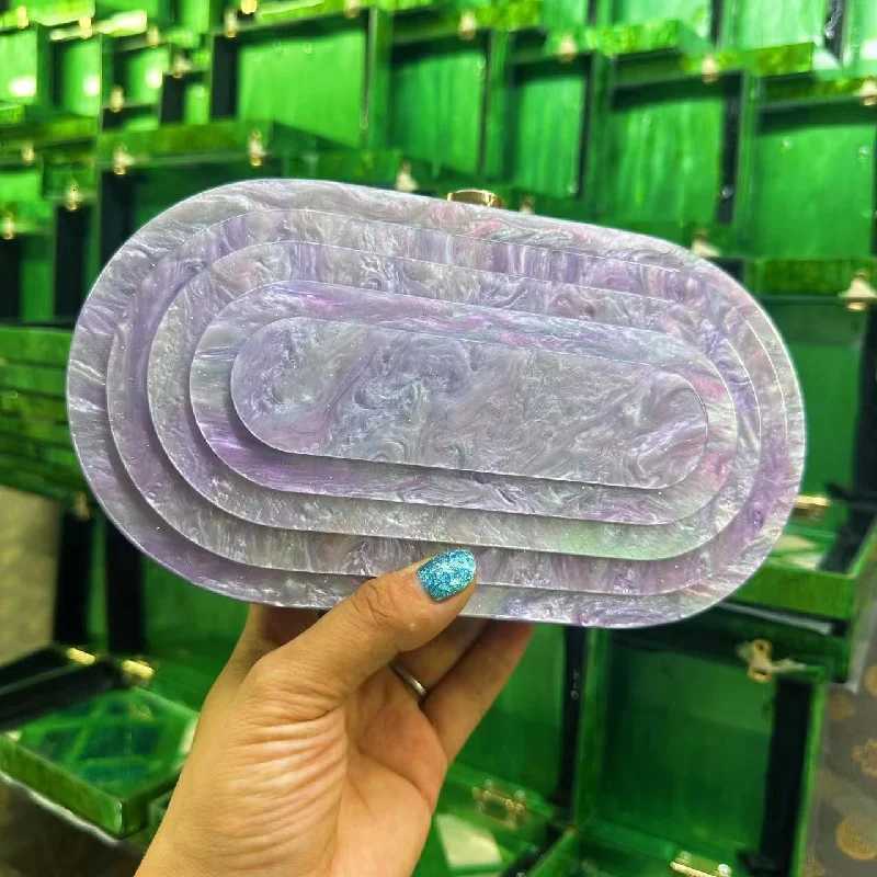 Summer Vintage Women Evening Bag Fashion Patchwork Acrylic Shoulder Chain Bag Elegant Party Clutch W260319 - view 7