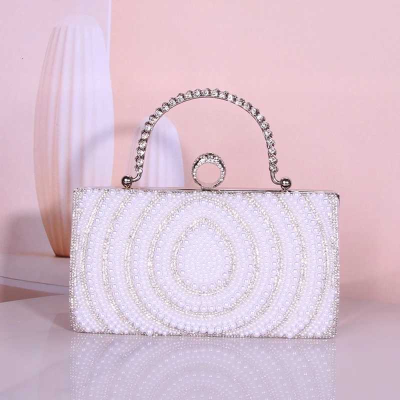 Fashion Dinner Clutch Bag Women Shinying Bling Rhinestone Evening Bag Luxury Pearl Diamonds Buckle Handbag Wedding Party Pouch W260319 - view 5