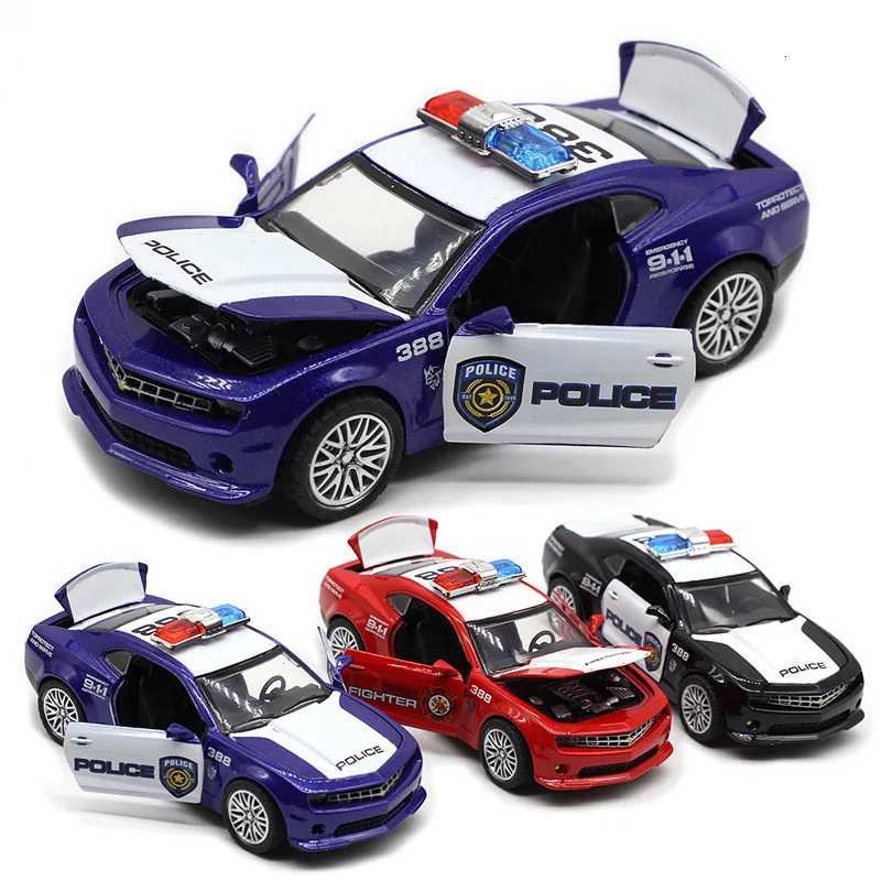 132 Camaro Police car fire truck Classic sports car High Simulation Diecast Metal Alloy Model car Collection Kids Toy Gift Y260319