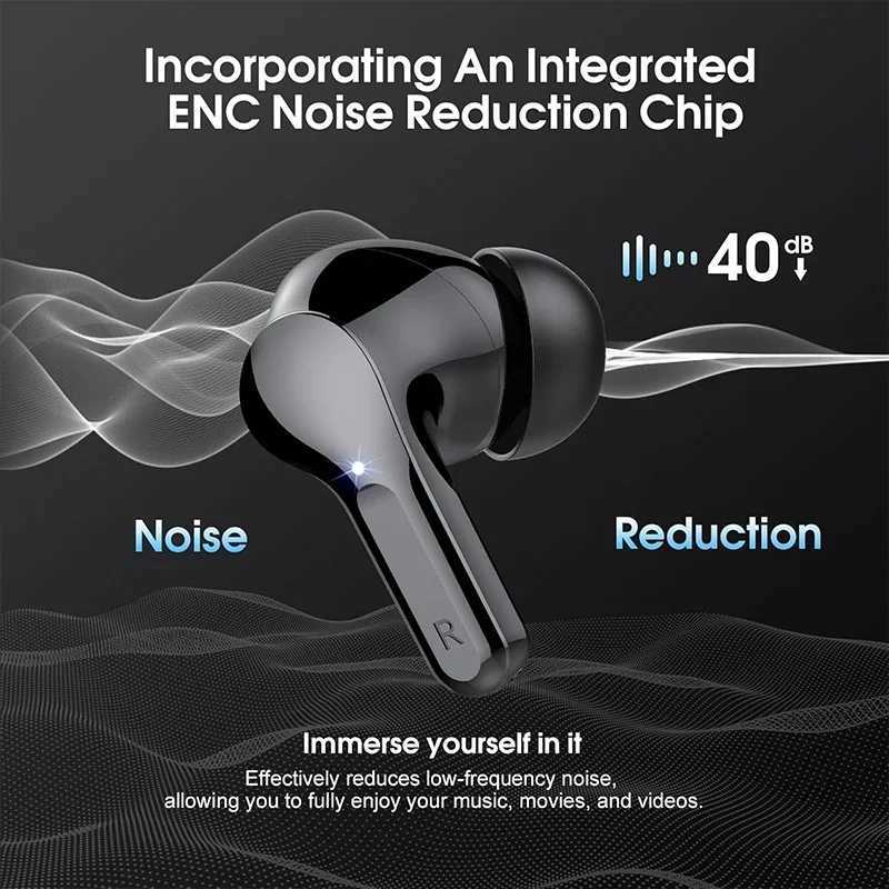 UYUXIO BT54 Wireless Ear Buds with LED Display HiFi Stereo Earbuds Headphones with IP7 Waterproof ENC Noise Cancelling Earphone D260319