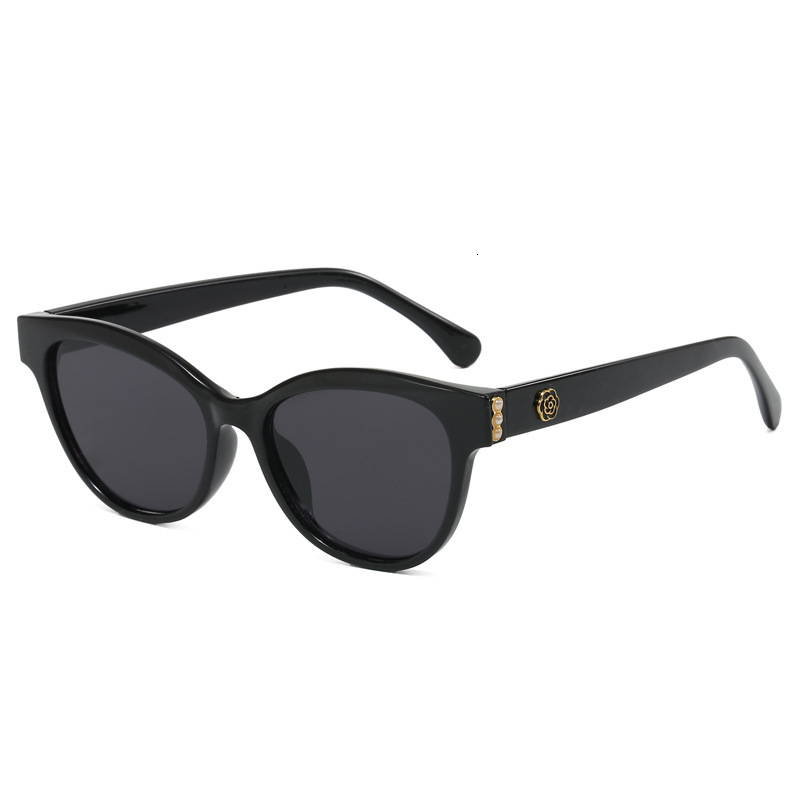 Luxury Brand Designer Sunglasses 2025 -Style UV Protection Cat-Eye Sunglasses, Same Style As On Xiaohongshu, Large Frame Camellia Fashion Sunglasses, 