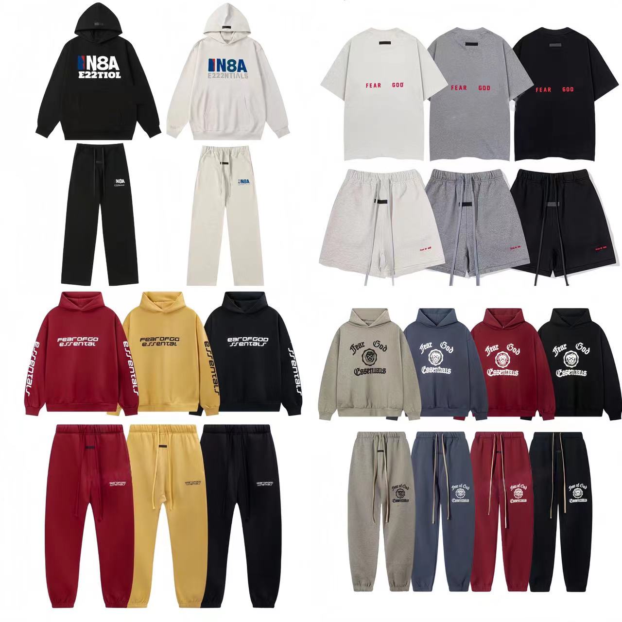 hoodie Esshirts designe T shirts shorts tracksuit hoodie Men Women Sports Clothing Series Top Tee With Tag good quality hoodie and sweatpants US size S-XL