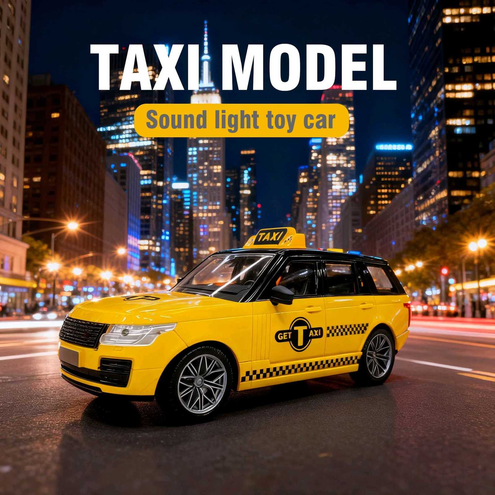 TAXI 116 model car Taxi inertia with light and sound effects Toy Gift for Boy Girl Children Kid Adult Birthday Gift Y260319