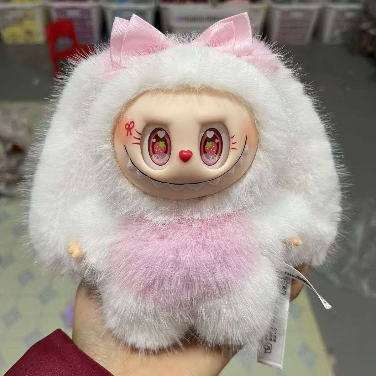 17cm Labubu Bunny Macaron Series Blind Box Collectible Toy Kiwi Color QIAOWANTONG