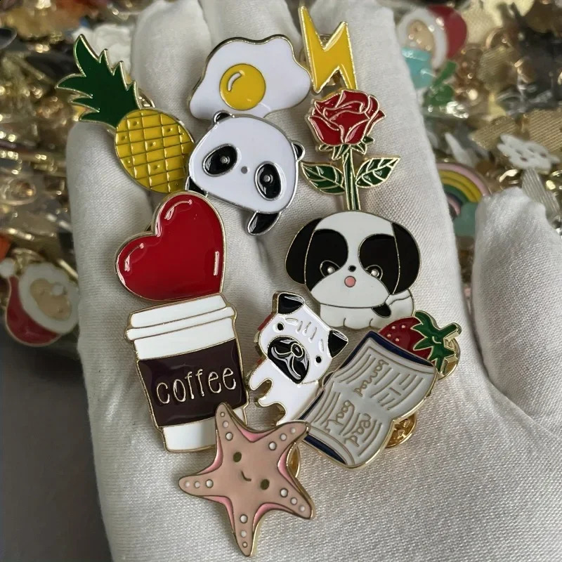 30pcs Cartoon Brooches Enamel Pins Retro Punk Dark Color Collar Corsage Shirt Hat Jacket Pin Badge Cartoon Bag Metal Pins Sets 260317