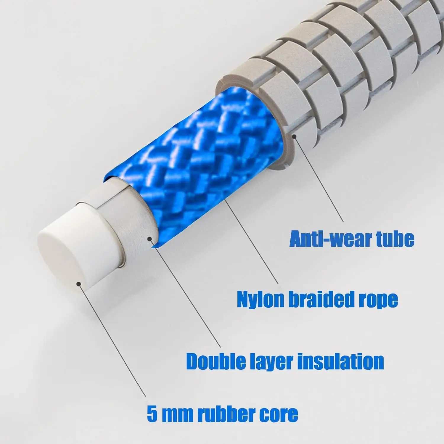 Adjustable 23ft Long Jump Rope for Kids and Adults Double Dutch Skipping Rope with Durable Nylon Core and Smooth Rotation M260319