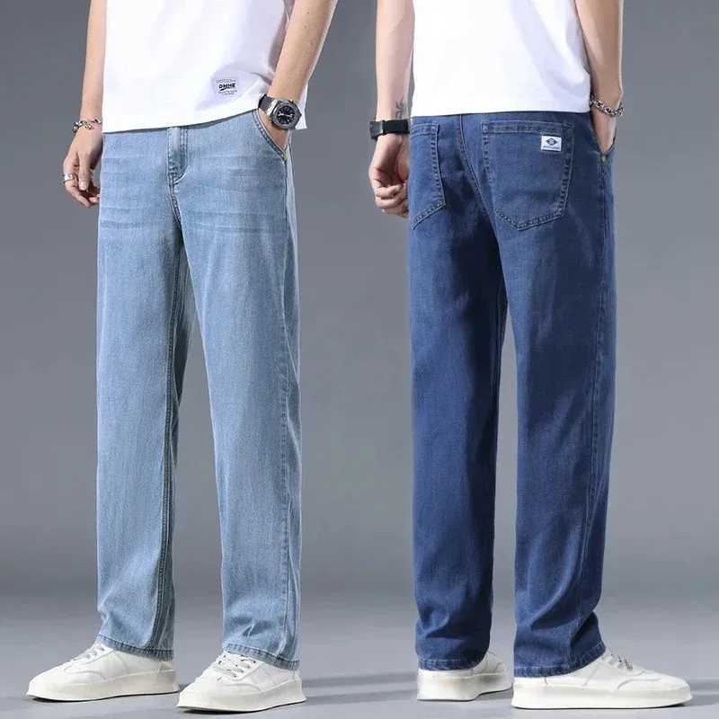 Lyocell Business Jeans Mens Spring Thin Casual Straight Fashion Loose Brand Pants Comfortable Male Denim Trousers Versatile M260319