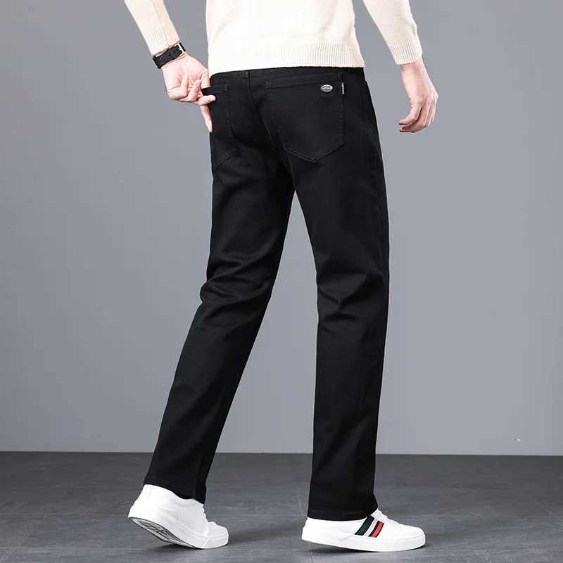 New Autumn Mens Fashion Baggy Jeans Gray Black Stretch Straight Classic Denim Trousers Male Versatile Comfortable Casual Pants M260319