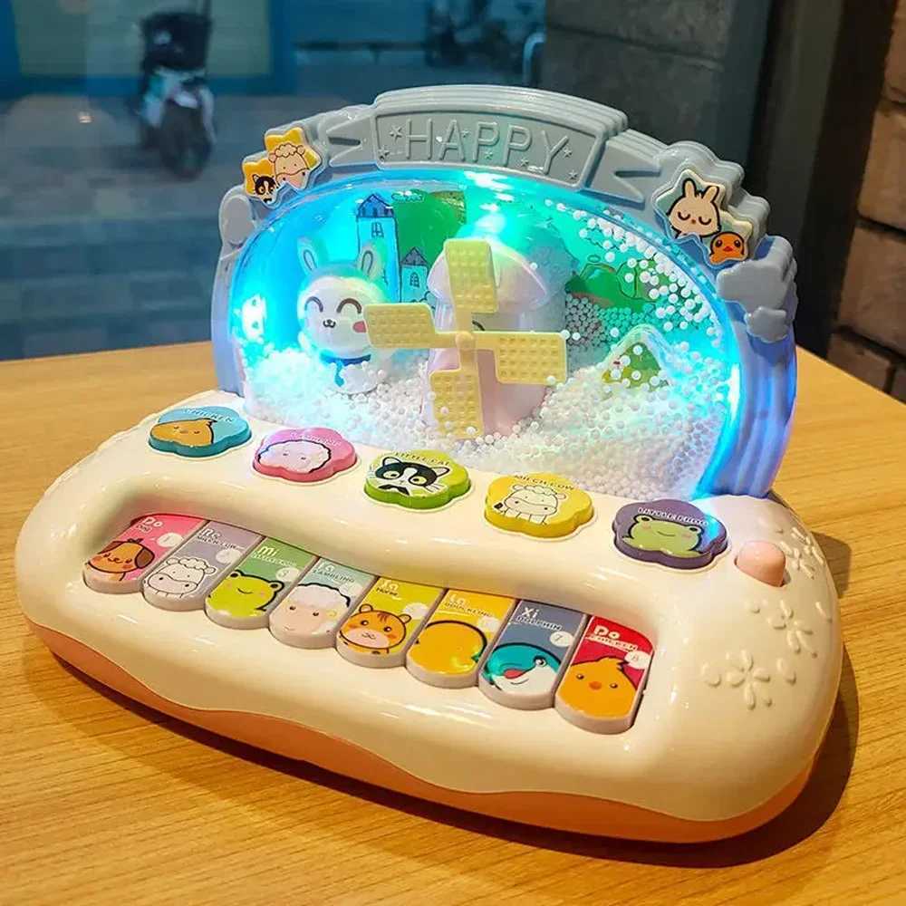 Baby Puzzle Music Piano Toy with Snowflake Led Light Children Early Education Electronic Toys for Kids New Year Christmas Gifts Y260319