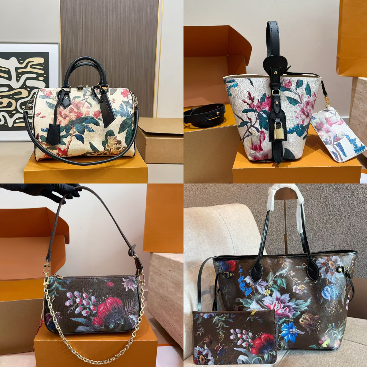 26s Monogram Eden Edition Bag Luxury Woman Pretty Flora Fauna Pattern Shoulder Bag Coated Canvas Leather Large Capacity Tote Bag Crossbody Bag Travel Bag Purse