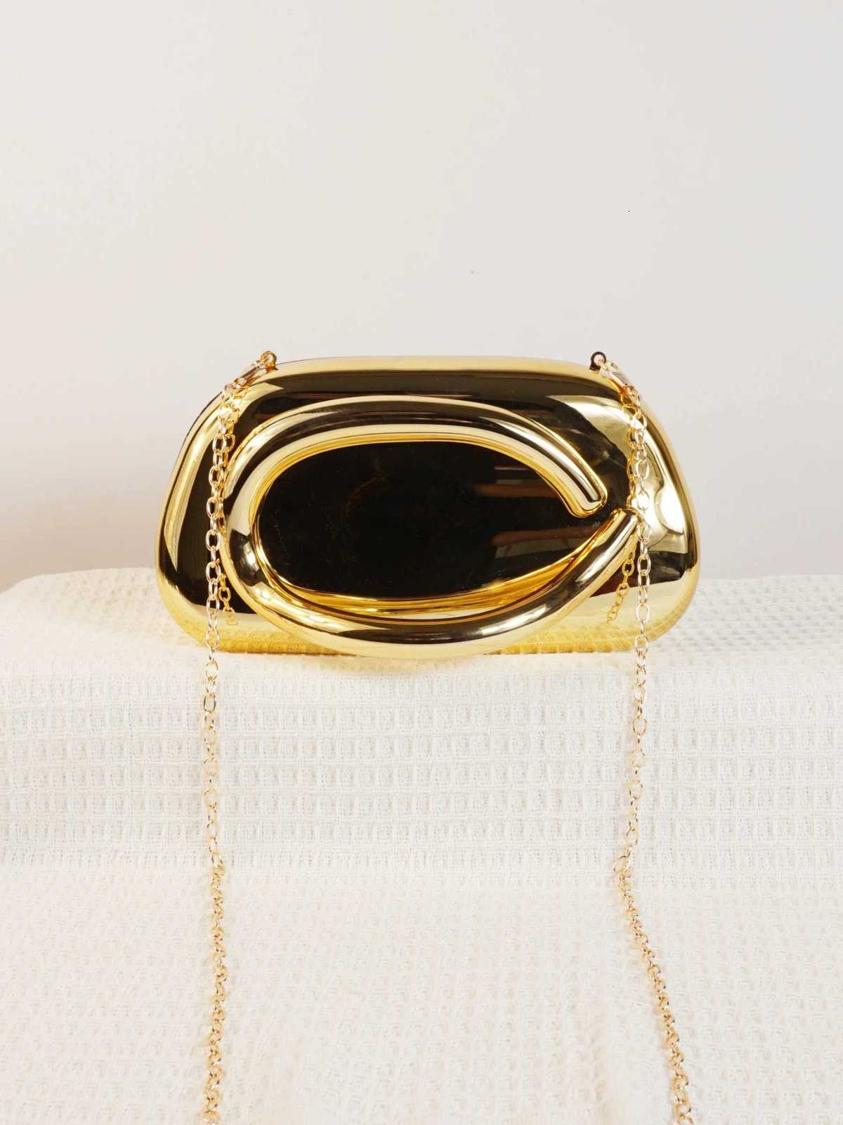 Ladies high-end sparkling metal box shaped dinner bag luxurious and fashionable metal strip decoration evening dress bag W260319 - view 6