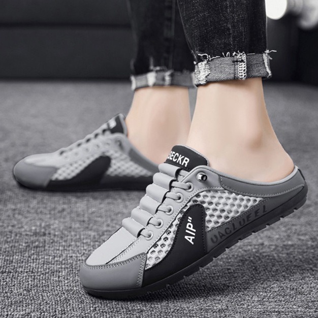 Rolnd Tiger 2026 Luxury Hoe Men' Summer Brethble Meh Hlf Slipper Slip-on Outdoor Lzy Shoe Trendy Ertile Soft Sole Cul Lofer