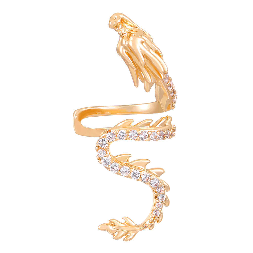 Dragon-shaped non-pierced cuffs and earrings women in Year of the Dragon, new Chinese-style earrings, high-end ear clips for men