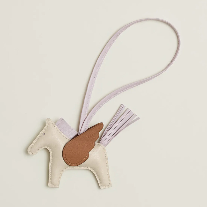 Handmade Little Pegasus Bag Charm High-end Sheepskin Hand-sewn Rodeo Pony Pendant Keychain Car Hanging Decoration