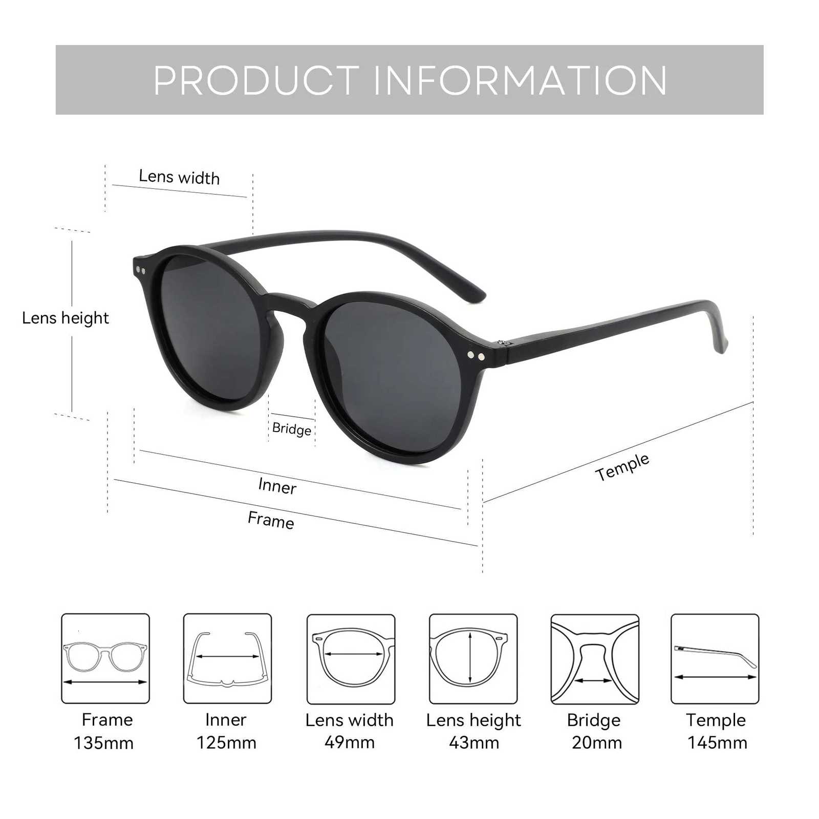 ZENOTTIC 2 Pack Polarized Sunglasses for Women Men Vintage Round and Square Frame UV Protection Shades Driving Sun Glasses H260319 - view 5