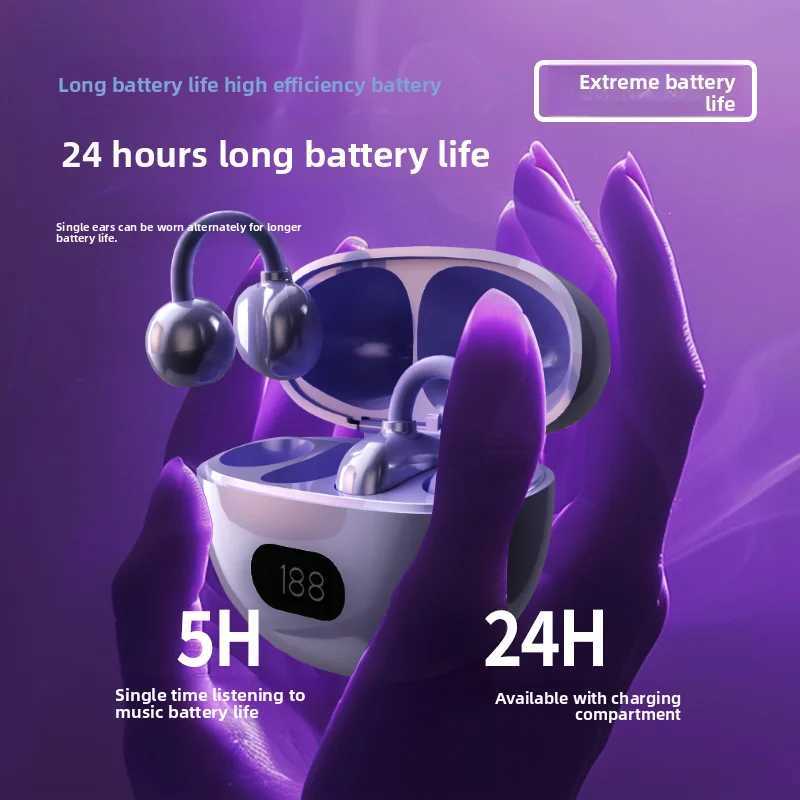 OWS Wireless Clip On Earphones 144 language Real Time Translator Open EarbudsLow Latency Sports Bluetooth HeadphonesEar Clip D260319