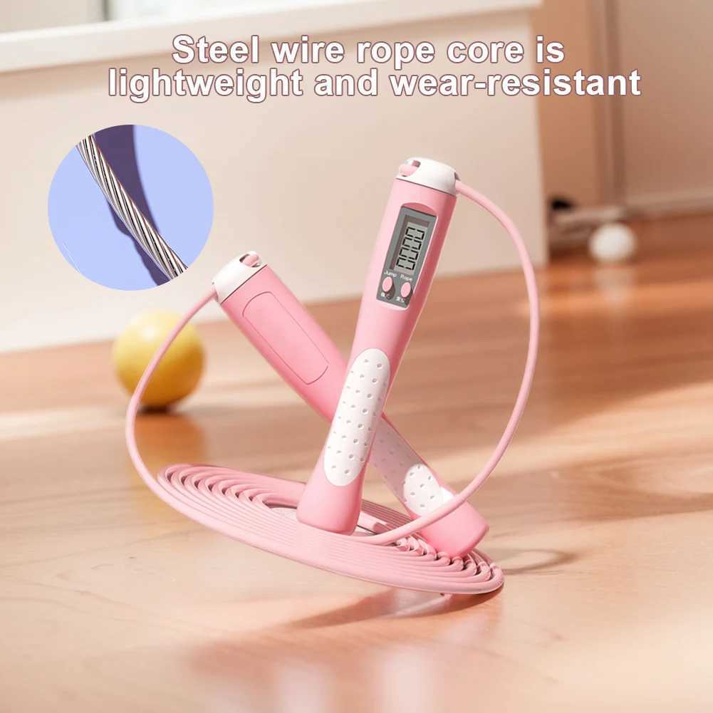 Fitness for fat burning, height growth, jumping, slimming. Adult electronic counter. Steel wire jump rope M260319