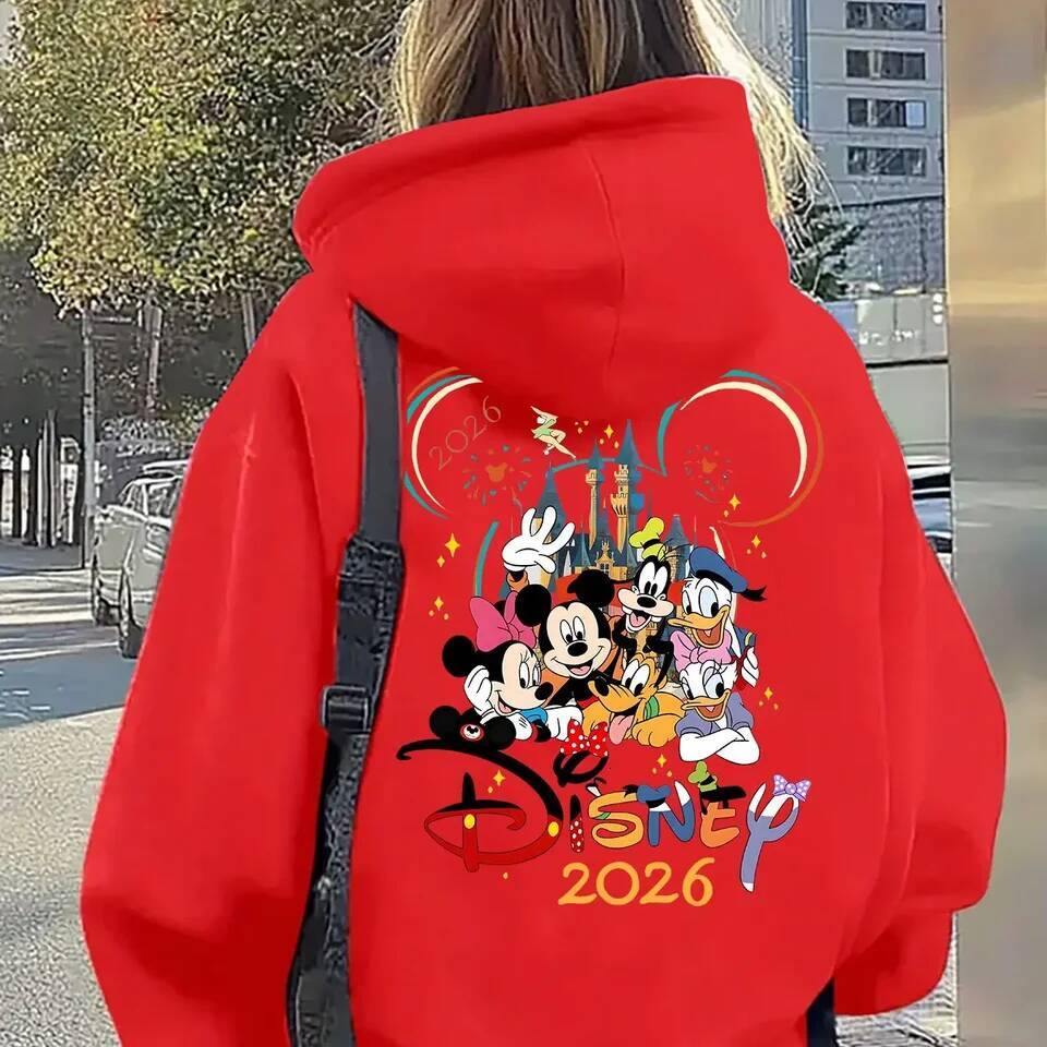 Disney 2026 Unisex Printed Hoodie Mickey and Friends Pullover Sweatshirt Casual Street Style Winter Fashion - view 4