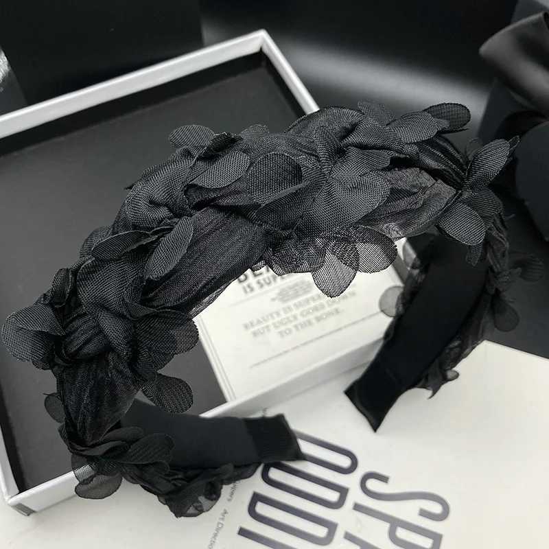 Black new hair clip womens high-end feel handmade personalized hair tie headpiece pressed hair wash headband H260319