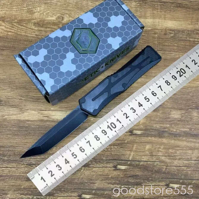 Heretic Giant OTF fixed blade knife D2 pocket knife Black Blade Aviation couteau Aluminum Carbon Fiber Handle Outdoor Camping Tool