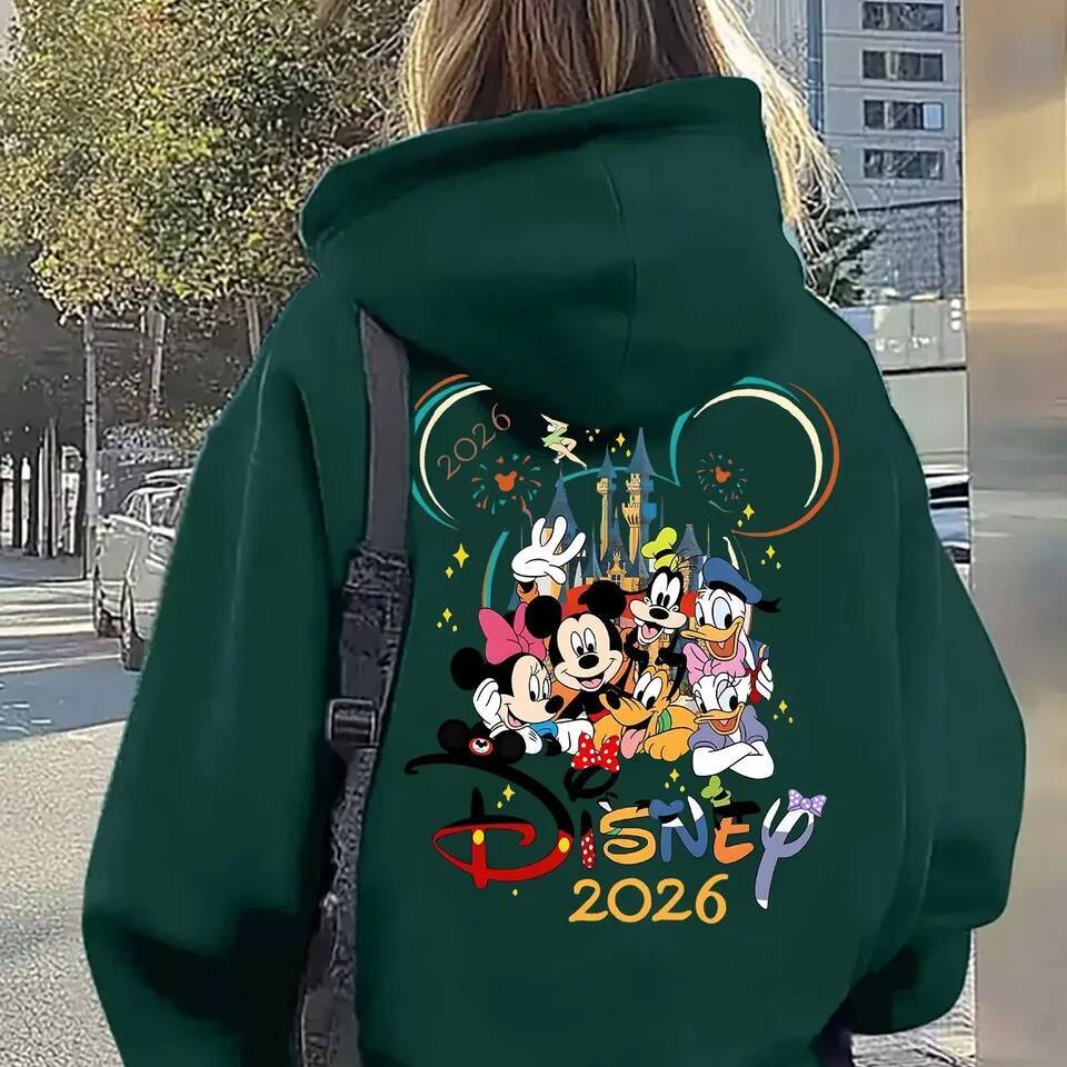 Disney 2026 Unisex Printed Hoodie Mickey and Friends Pullover Sweatshirt Casual Street Style Winter Fashion - view 3