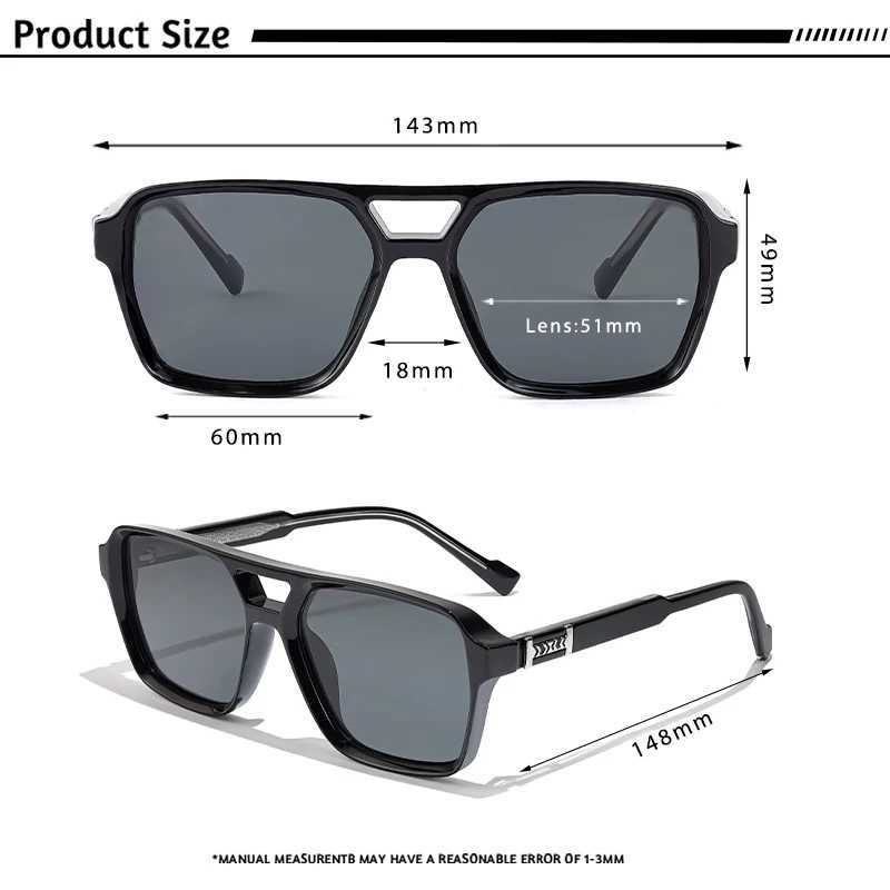 CATERSIDE Retro Square Sunglasses Men Punk Flat Top Double Bridge High Quality Sun Glasses for Women Party Festival Gifts H260319 - view 7