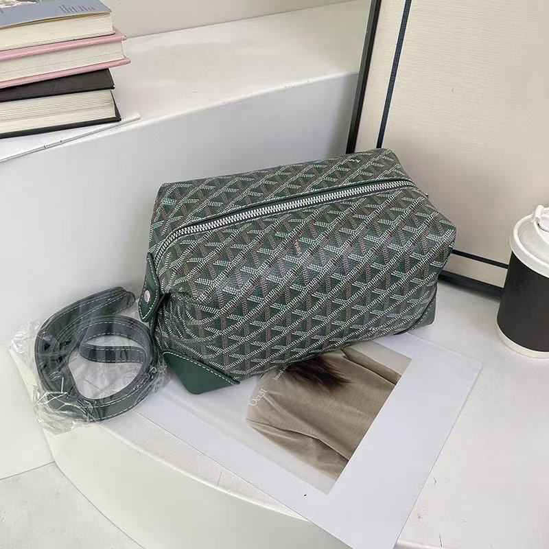 women cosmetic bags luxury designer Leather travelling toilet bag totes green blue handbag shouder crossbody lady large capacity makeup toiletry bag