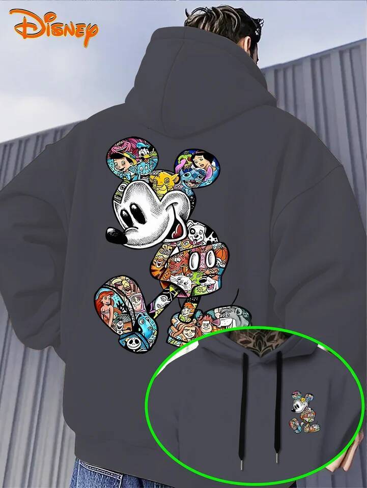 Disney Mickey Mouse Men's Hoodie Autumn Winter Casual Unisex Pullover Sweatshirt Tracksuit Clothing Hoody Oversized Streetwear - view 6