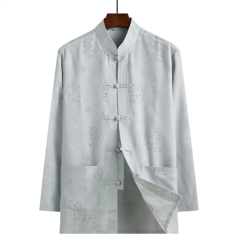 High Quality 4XL Chinese Traditional Mens Cotton Linen Mandarin Collar Tang Suit Clothing Arrival Male Kung Fu Jacket Coat 260318