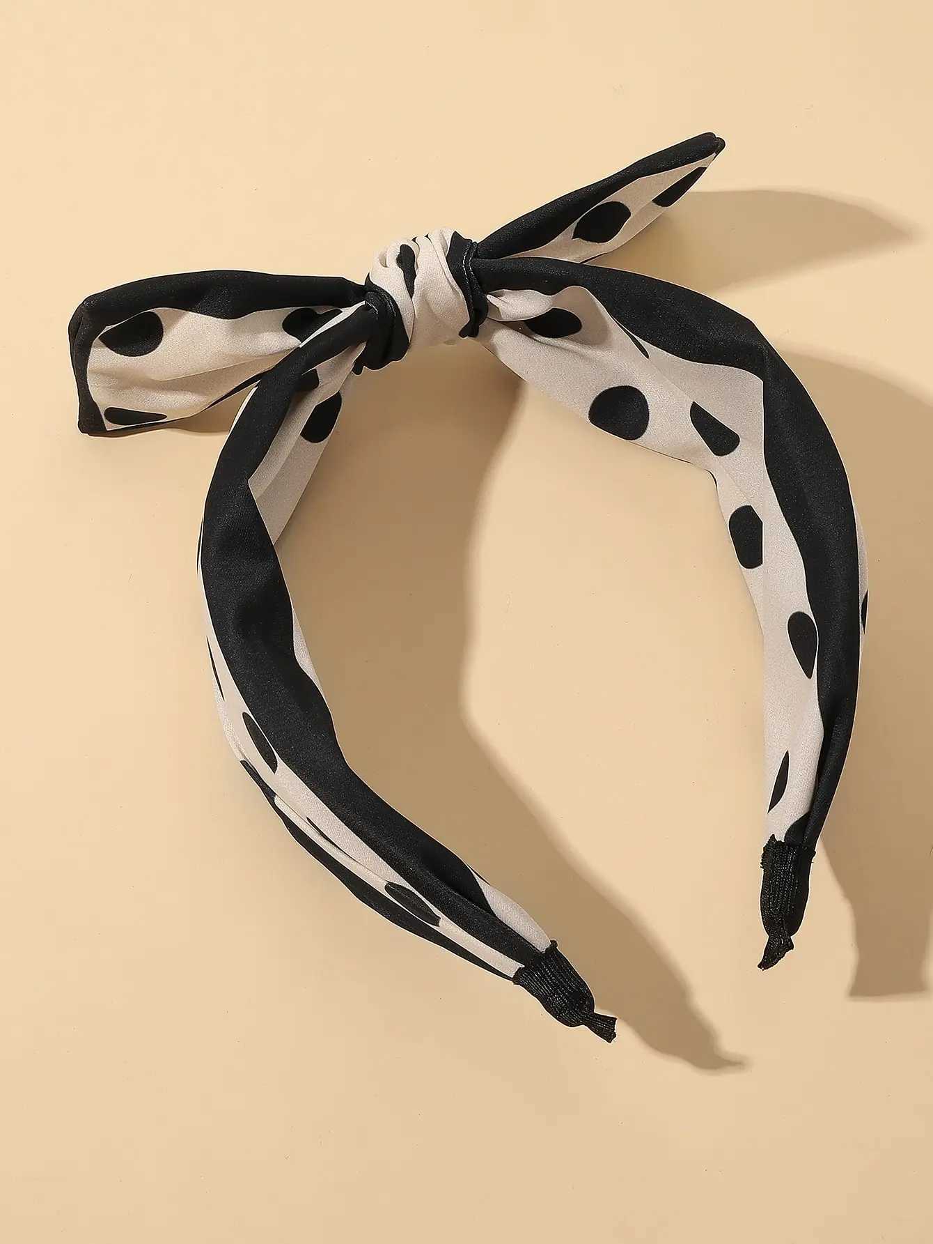 Black Polka Dot Bow Headbands Vintage French Hairbands Retro Party Costume Fashion Hair Accessories for Women And Girls H260319