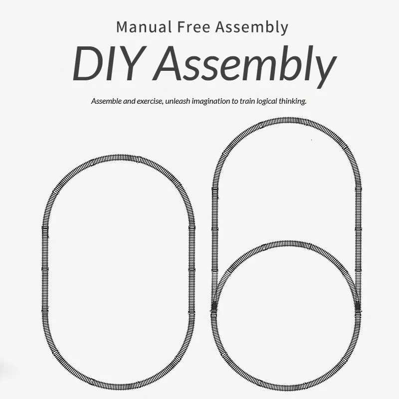 Kids Electric Train Set with Light-Up Tracks DIY Railway Model Toy Steam Locomotive Sounds Educational Playset for Boys Girls Y260319