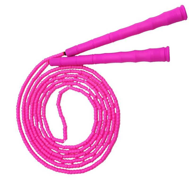 NEVERTOOLATE NO PVC beads long handle PURE BLACK BEADED ROPE 3 meter skipping rope soft PVC beads adult skill tricks M260319