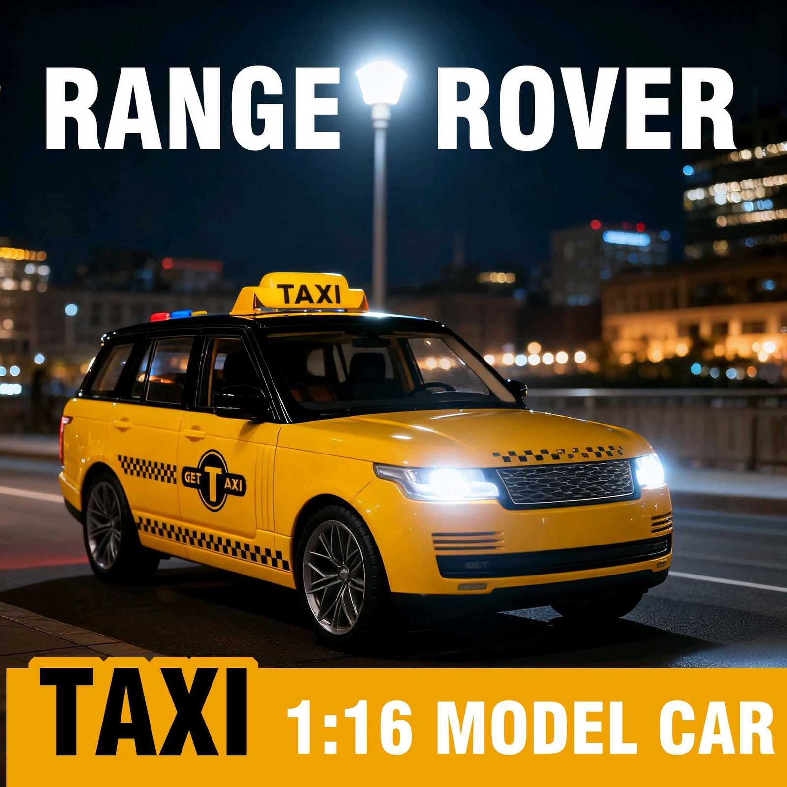 TAXI 116 model car Taxi inertia with light and sound effects Toy Gift for Boy Girl Children Kid Adult Birthday Gift Y260319