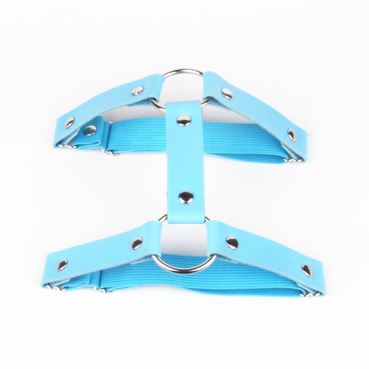 Anklets 5 PCS/LOT PU Leather Round Metal Ring Garter Belt with Punk-Style Leg Rings Leg Chains