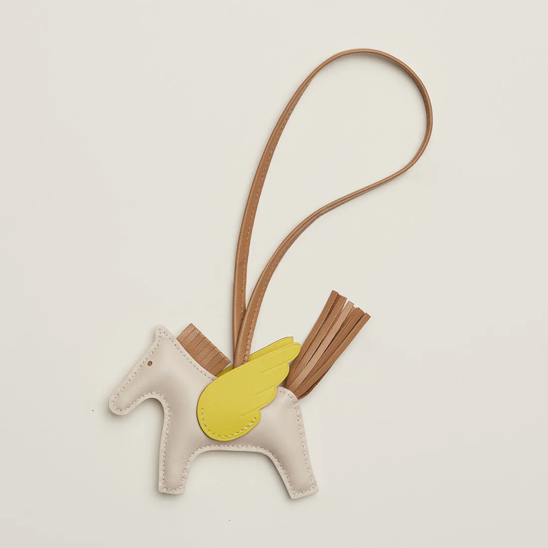 Handmade Little Pegasus Bag Charm High-end Sheepskin Hand-sewn Rodeo Pony Pendant Keychain Car Hanging Decoration