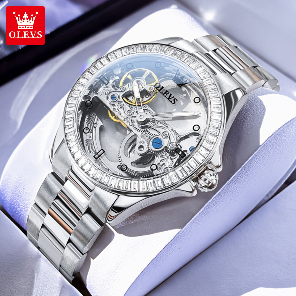 Watches Men Designer Watch Fashion Ouly Brand Watch Direct Sales Personalized Fashion Hollow Diamond Waterproof Leather Strap Women's Watch