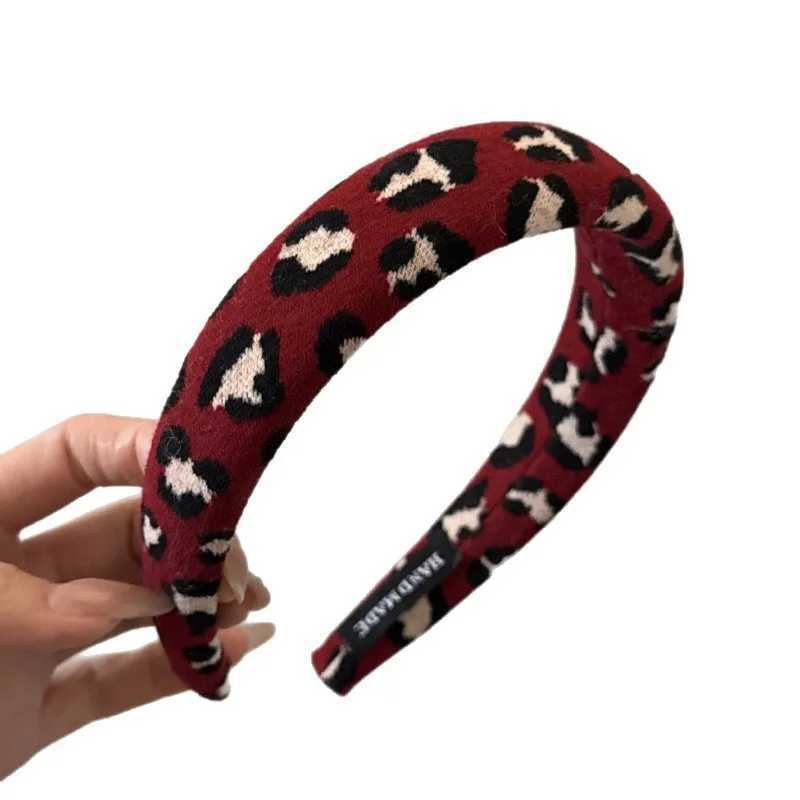 Retro red plaid headband wide brim New Year festival hair accessories no restraint H260319