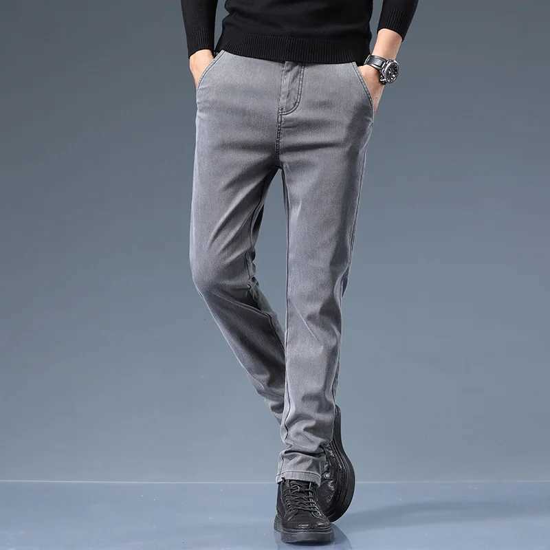 Smil Straight Men Jeans Autumn casual black gray denim trousers pants for man korea clothing M260319