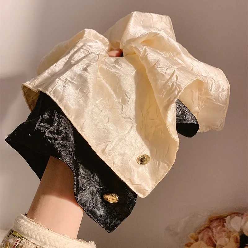 1/2pcs Satin square scarf large intestine headband French high-end feel large square hair tie headband accessory H260319
