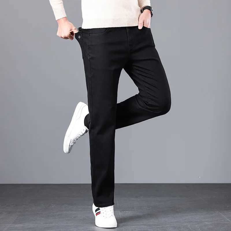New Autumn Mens Fashion Baggy Jeans Gray Black Stretch Straight Classic Denim Trousers Male Versatile Comfortable Casual Pants M260319