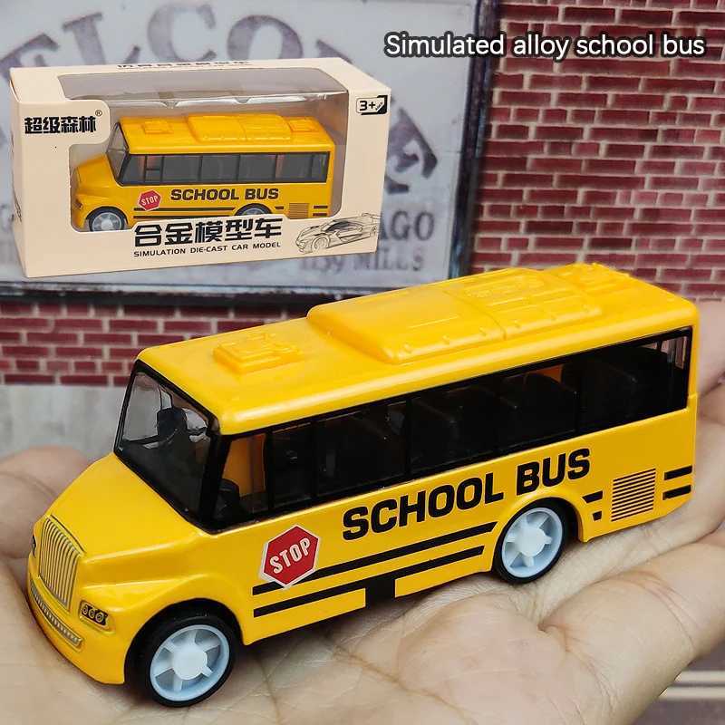 High Quality Cool School Bus Toy Simulate Exquisite Interesting Body For Yellow Bus With Pull Back Mechanism Y260319