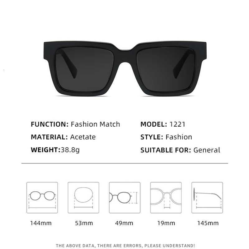 High Quality Thick Framed Acetate Fiber Myopia Sunglasses for Men and Women Luxury Square Design Driving and Fishing Sun Glasses H260319 - view 5